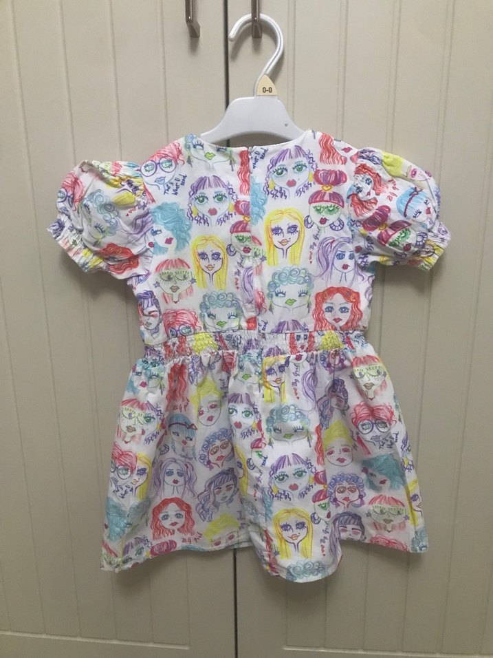 Kız Çocuk Renkli Pop Art Elbise - Görsel 2