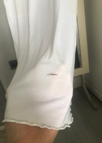 Dantel Detaylı Beyaz Midi Kadın Gecelik - Görsel 5