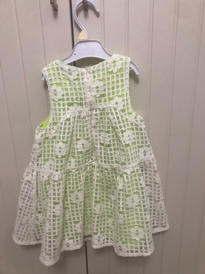 Kız Çocuk Beyaz Nakışlı Dantelli Elbise - Görsel 2