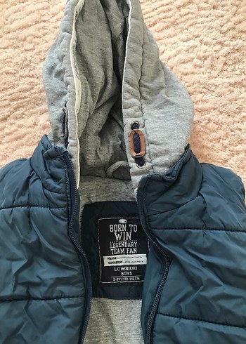 Gri Kapüşonlu Erkek Çocuk Yelek - Görsel 2