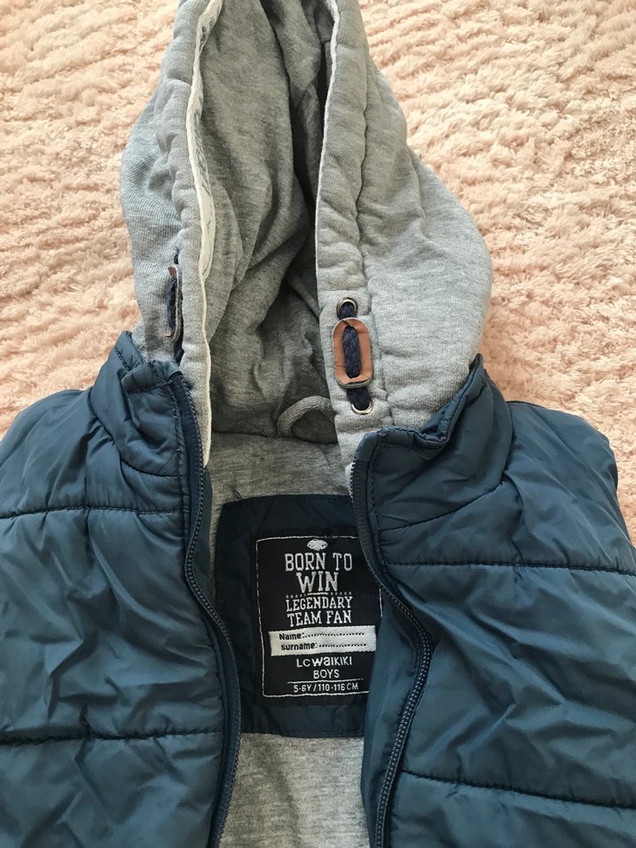 Gri Kapüşonlu Erkek Çocuk Yelek - Görsel 2