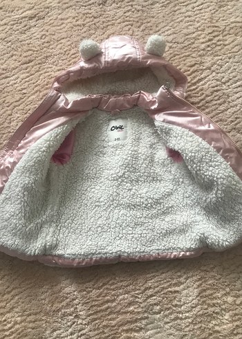 Kız Çocuk Pembe Kürklü Kapüşonlu Mont - Görsel 2