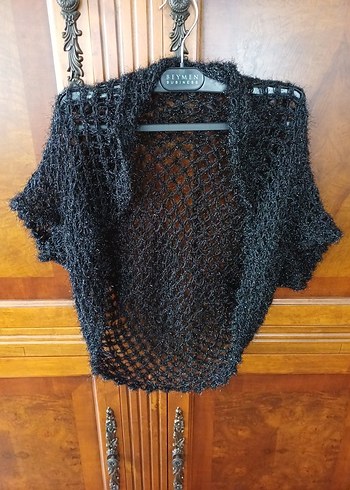 Kız Çocuk Siyah Örgü Bolero - Görsel 2