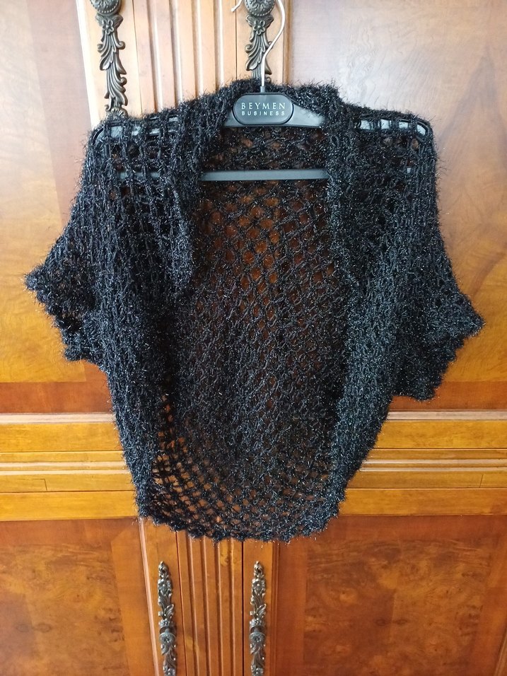 Kız Çocuk Siyah Örgü Bolero - Görsel 2