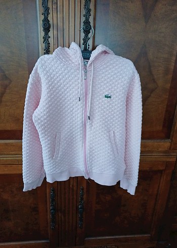 38 Beden Pembe Kapüşonlu Fermuarlı Kadın Sweatshirt
