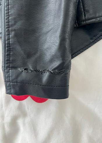 Siyah Kadın Deri Biker Ceket - Görsel 8