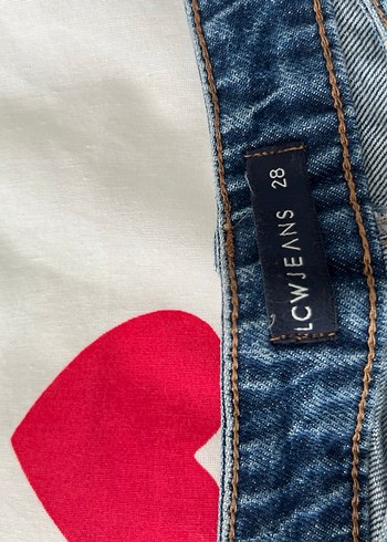 Düğmeli Mavi Baskılı Kadın Midi Jean - Görsel 2