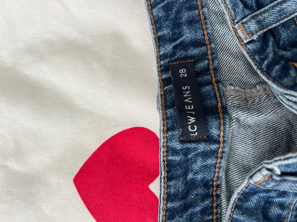 Düğmeli Mavi Baskılı Kadın Midi Jean - Görsel 2