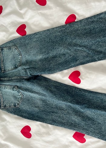 Düğmeli Gri Batik Desenli Kadın Kot Pantolon - Görsel 4