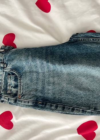 Düğmeli Gri Batik Desenli Kadın Kot Pantolon - Görsel 3