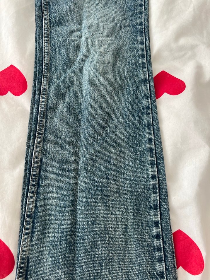 Düğmeli Gri Batik Desenli Kadın Kot Pantolon - Görsel 2