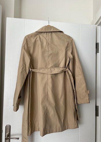 Bej Düğmeli Midi Trençkot - Görsel 5