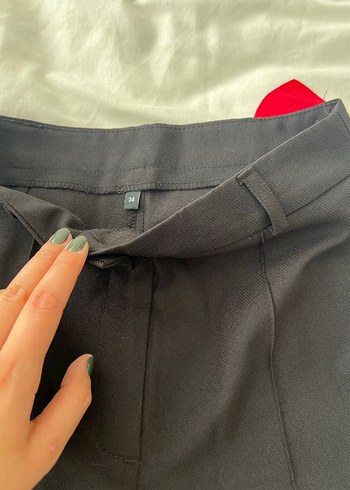 Kadın Siyah Kumaş Uzun Paça Pantolon - Görsel 3