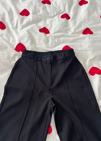 Kadın Siyah Kumaş Uzun Paça Pantolon - Görsel 4