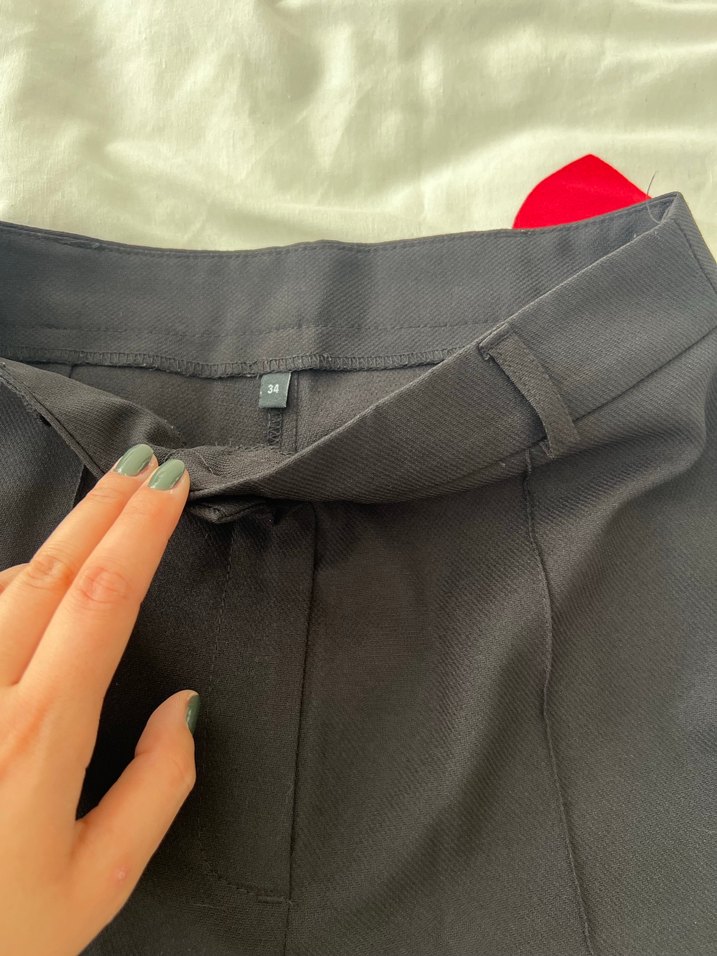 Kadın Siyah Kumaş Uzun Paça Pantolon - Görsel 3