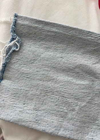 Düğmeli Bağlama Desenli açık Mavi Kadın Jean - Görsel 6