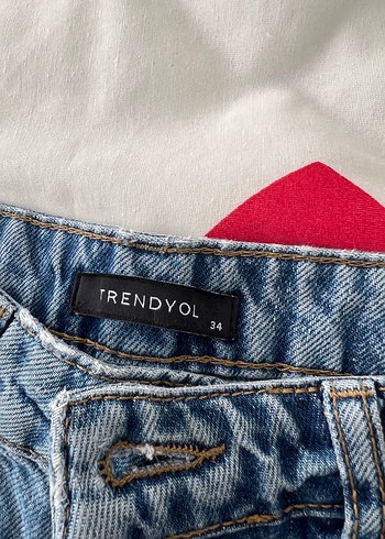 Kadın Mavi Bağcıklı Salaş Midi Denim Jean - Görsel 5