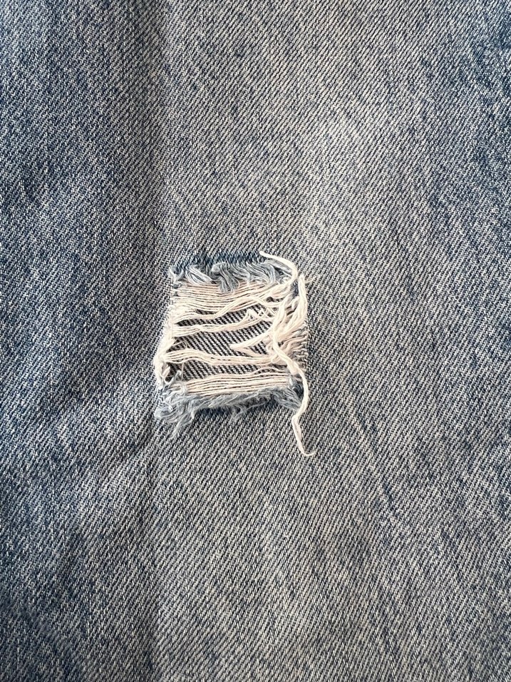 Kadın Mavi Bağcıklı Salaş Midi Denim Jean - Görsel 4