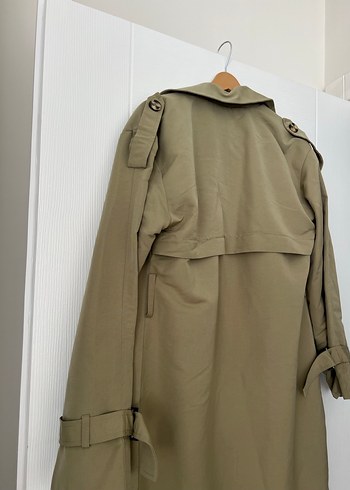 Peki  Uzun Kadın Trençkot Düğmeli - Görsel 6