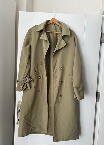 Peki  Uzun Kadın Trençkot Düğmeli - Görsel 3