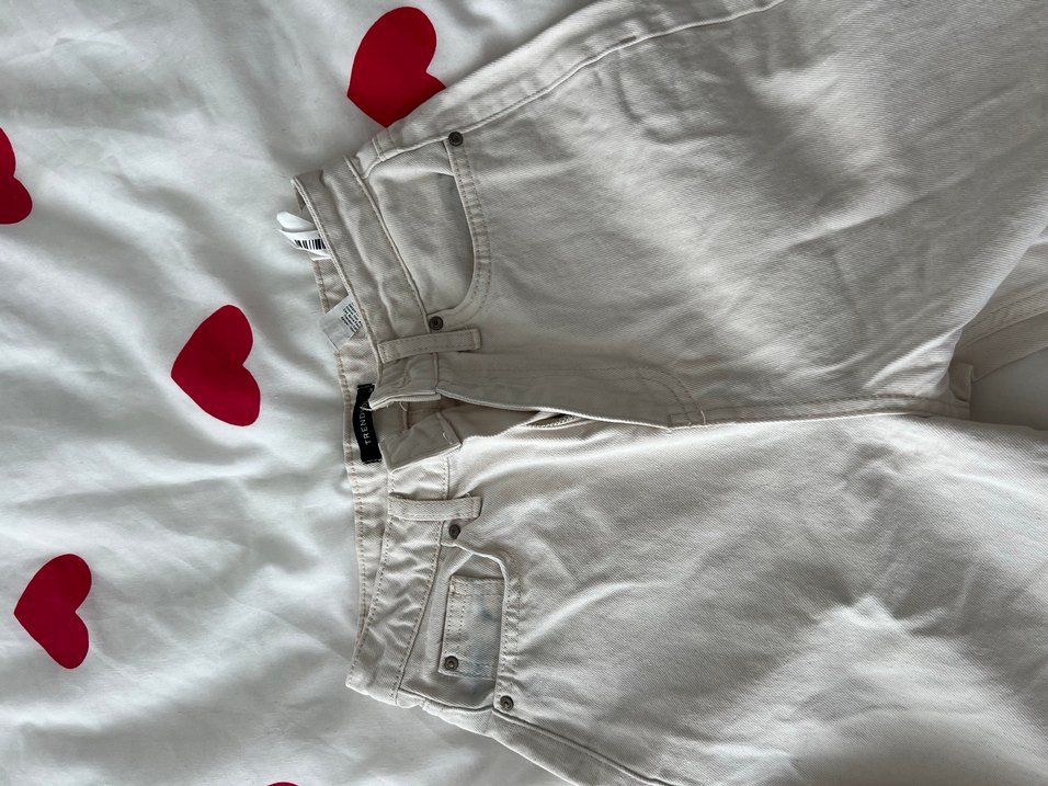 Düğmeli bej Kadın Pantolon - Görsel 4