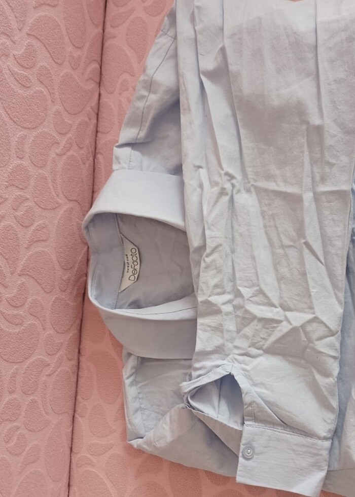  Crop Mavi gömlek - Görsel 3