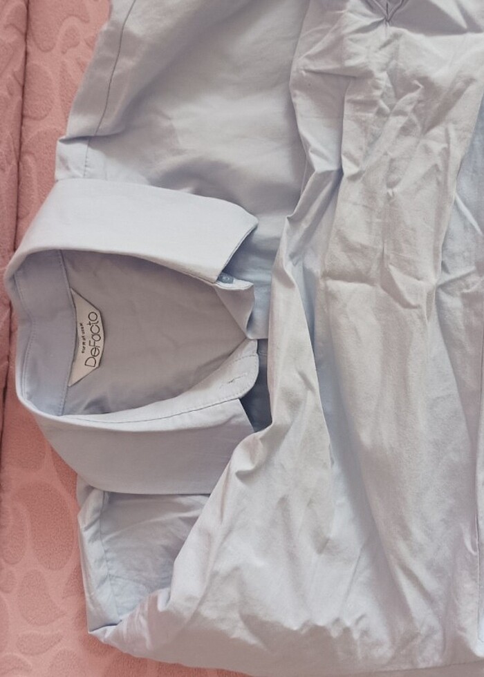  Crop Mavi gömlek - Görsel 4