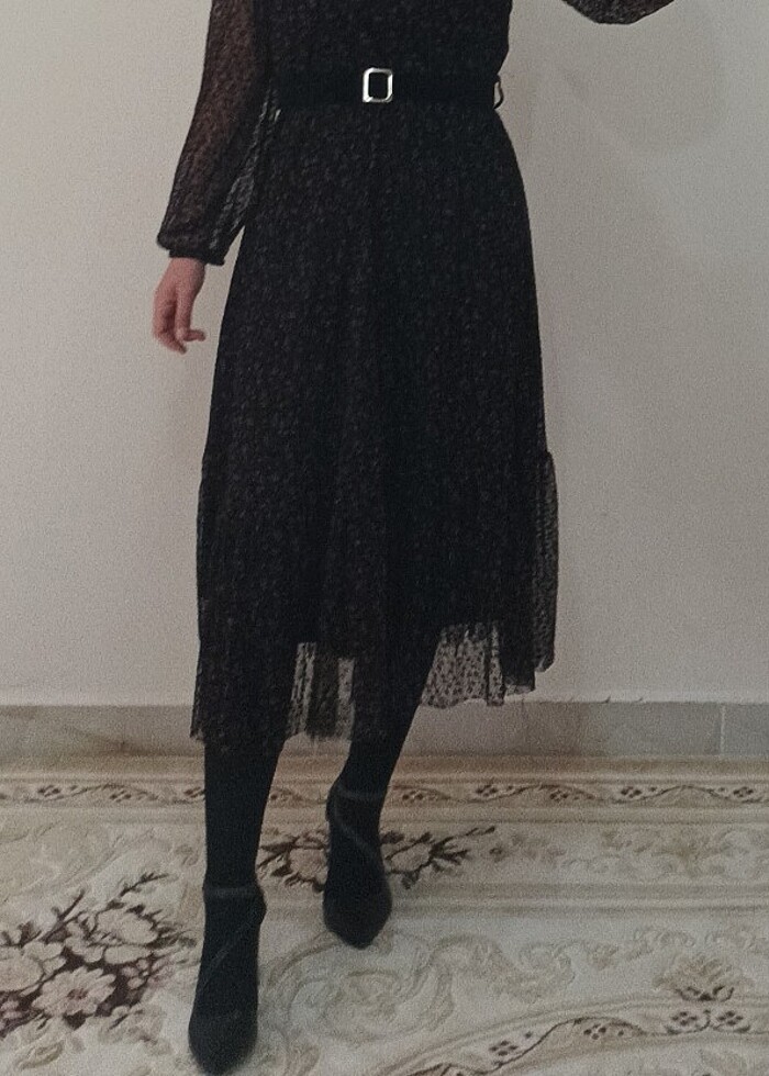 Midi boy çiçekli elbise  - Görsel 2