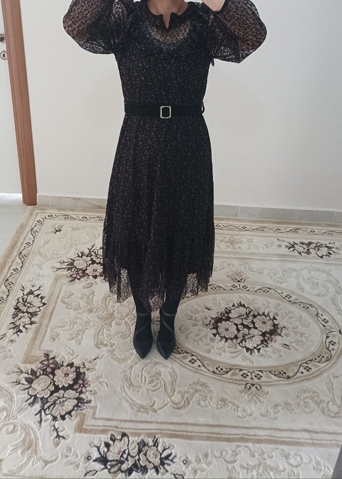 Midi boy çiçekli elbise  - Görsel 3