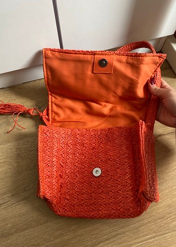 Örgü Bohem Kadın Çanta turuncu - Görsel 2