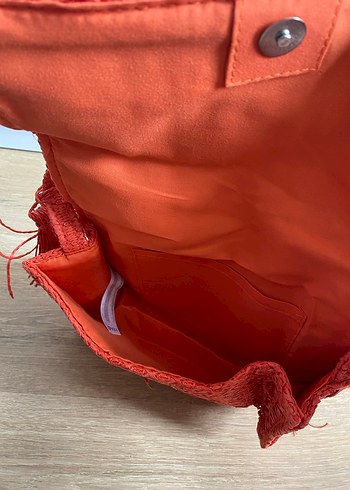 Örgü Bohem Kadın Çanta turuncu - Görsel 3