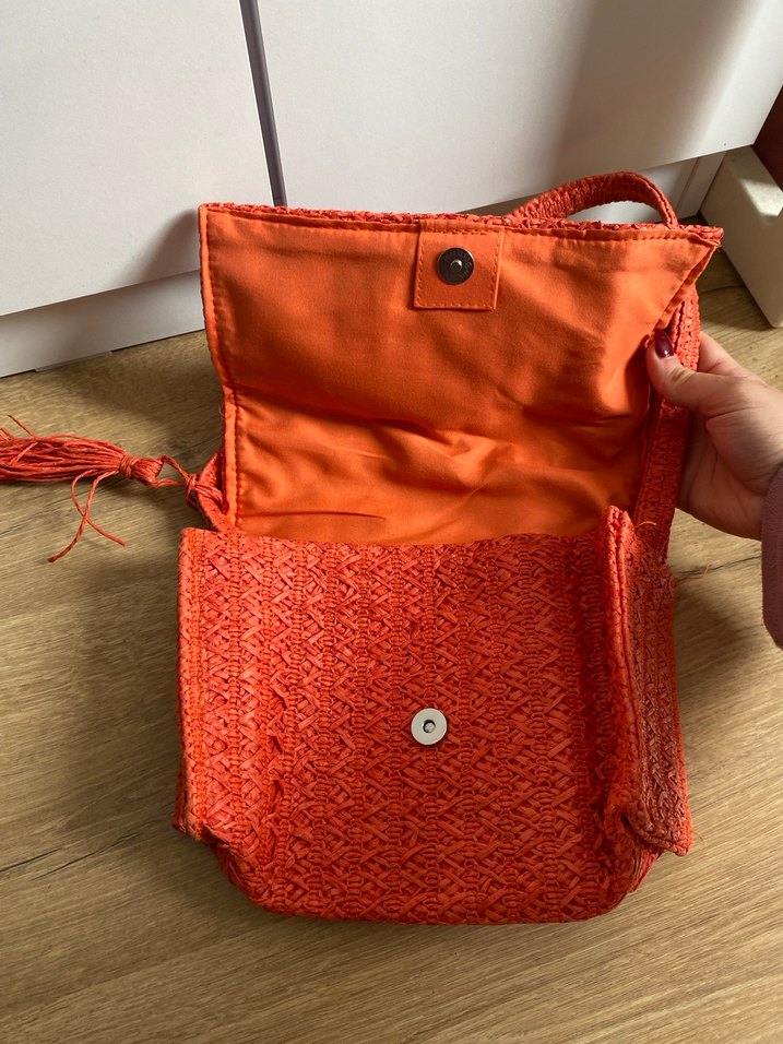 Örgü Bohem Kadın Çanta turuncu - Görsel 2