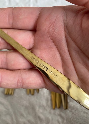 Parlak Altın Renkli Gold Çatal Kaşık Bıçak Seti - Görsel 3