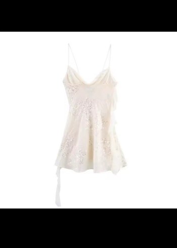 Zara  Beyaz pullu mini Elbise - Görsel 5