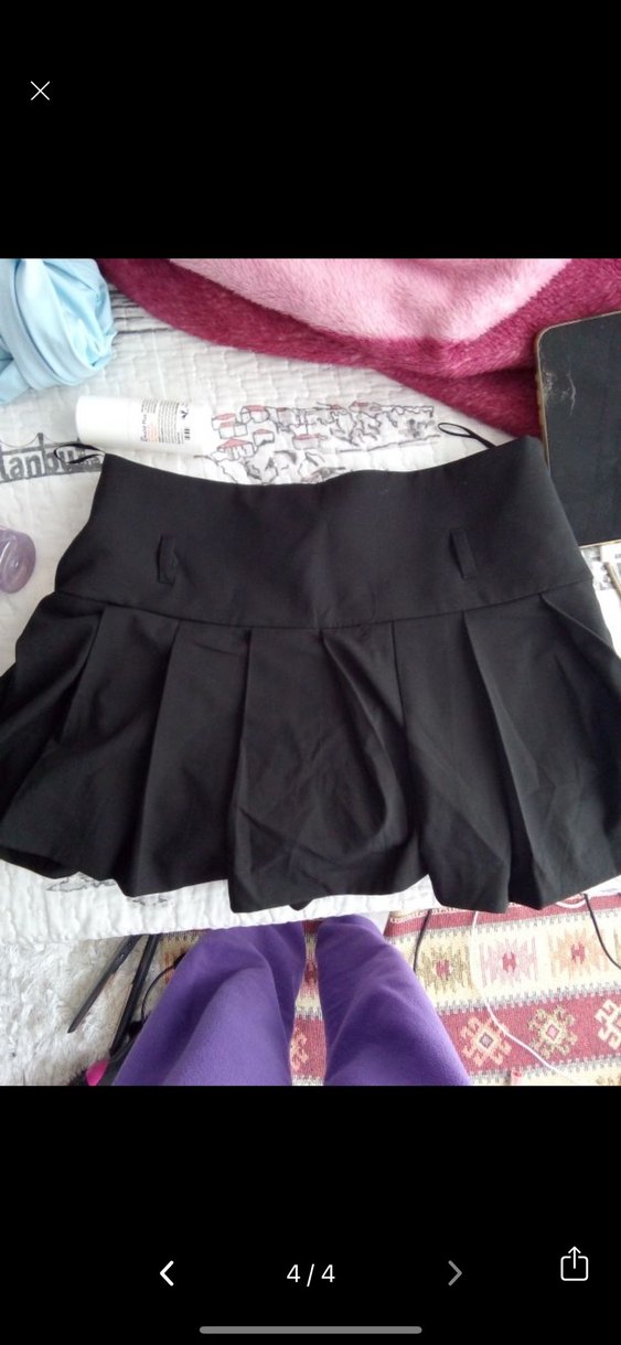 Zara Siyah Pilili Mini Etek - Görsel 4