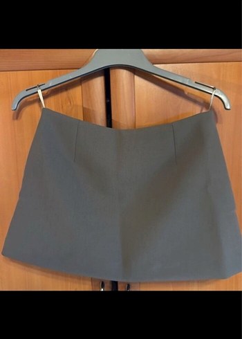 Stara  gri asimetrik Mini Etek - Görsel 4