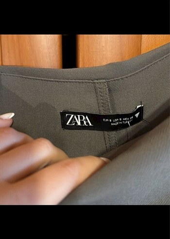 Stara  gri asimetrik Mini Etek - Görsel 3