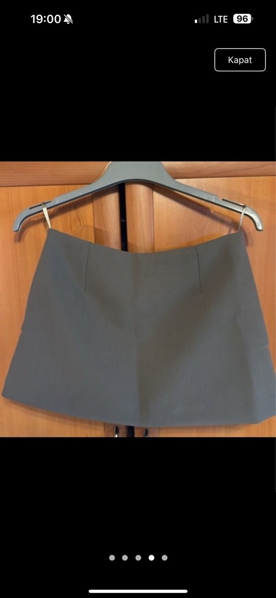 Stara  gri asimetrik Mini Etek - Görsel 4