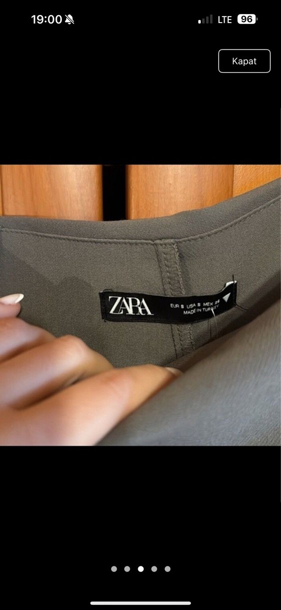 Stara  gri asimetrik Mini Etek - Görsel 3