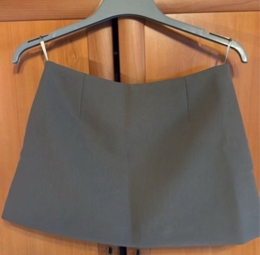 Zara gri asimetrik şort etek - Görsel 4