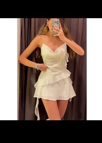 s Beden Zara pul işlemeli mini elbise