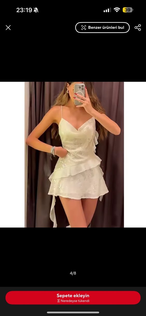 Zara pul işlemeli mini elbise - Görsel 2