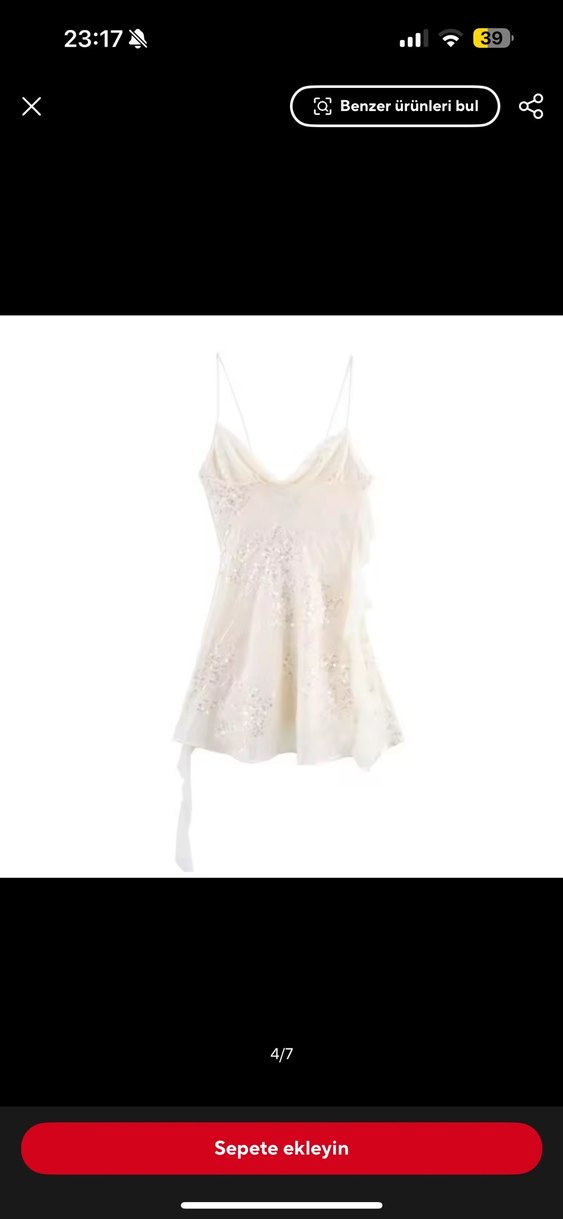 Zara pul işlemeli mini elbise - Görsel 5