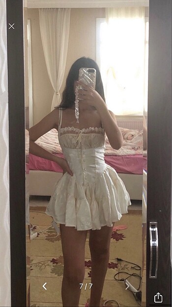 s Beden beyaz Renk Shein Krem korseli elbise