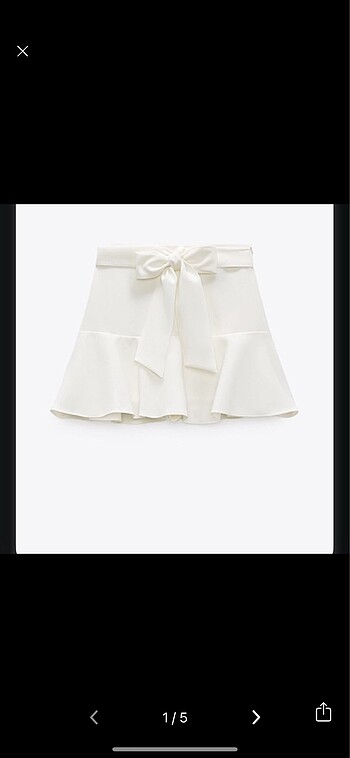 Zara beyaz fiyonklu şort etek