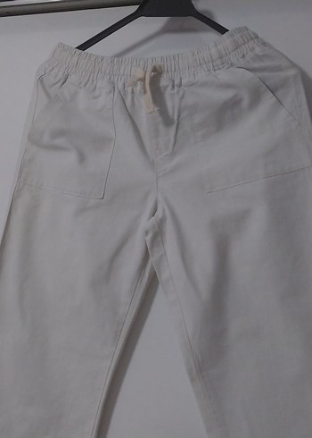 LC Waikiki Gri Keten Rahat Kesim çocuk genç Pantolon