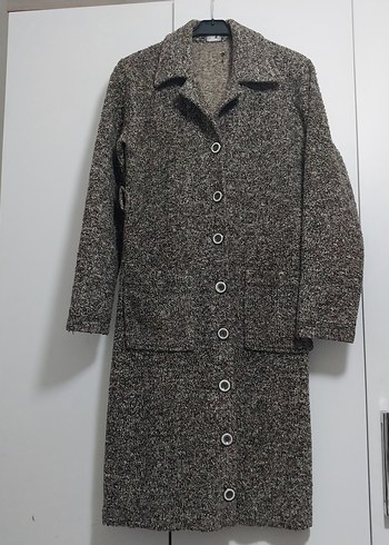 Düğmeli Uzun Kadın Yün hırka  kaban - Görsel 2