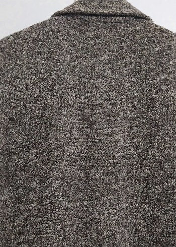 Düğmeli Uzun Kadın Yün hırka  kaban - Görsel 5