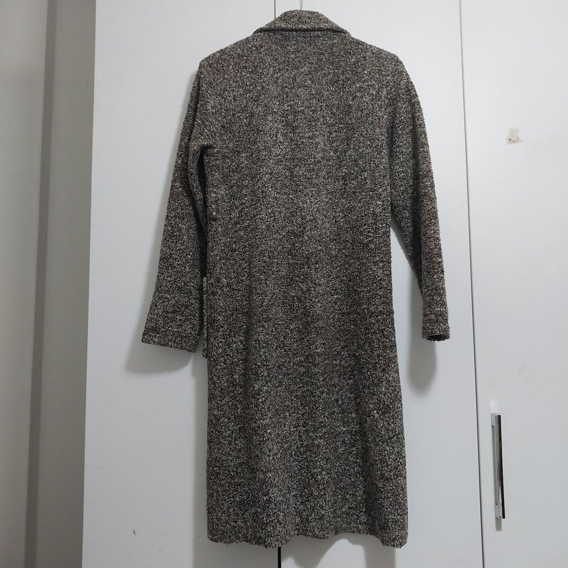 Düğmeli Uzun Kadın Yün hırka  kaban - Görsel 4