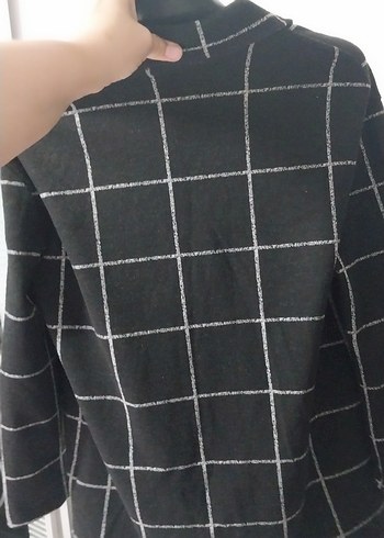 Kadın Gri Ekose Düğmeli Midi Kaban ceket hırka - Görsel 4